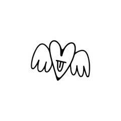 vector illustration of a heart with wings