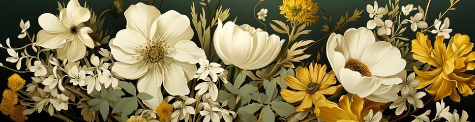 Painted daisies, generative ai