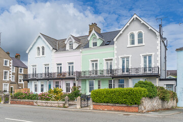 Fototapeta na wymiar Colorful houses in Beaumaris Anglesey