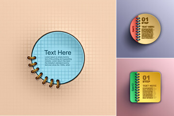 Modern business Infographics banners, Origami style, Step up number options, Web design, Vector illustration