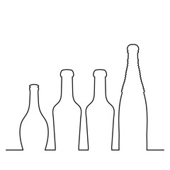 Sketchy image shape of a glass bottle silhouette. Alcohol, wine, whiskey, vodka, brandy, cognac, beer, kvass, champagne, liqueur
