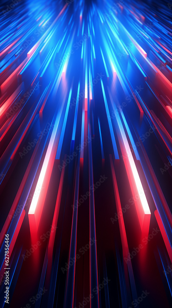Poster an abstract background with vibrant blue and red lines
