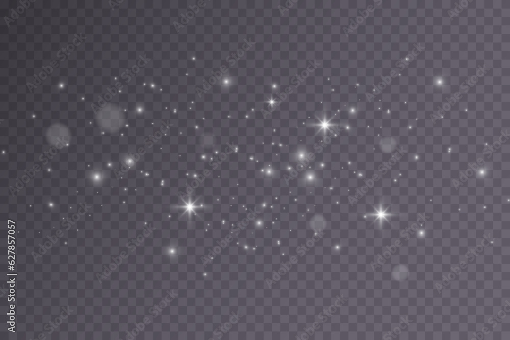 Poster White png dust light. Bokeh light lights effect background. Christmas background of shining dust Christmas glowing light bokeh confetti and spark overlay texture for your design.