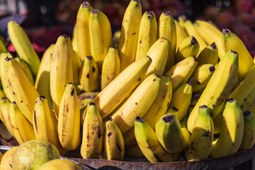 Fresh bananas at a market in a village of Jammu and Kashmir.