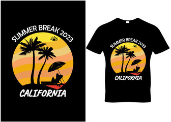 Best Summer break 2023 California t-shirt design.  