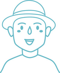 Fototapeta premium people with straw hat illustration