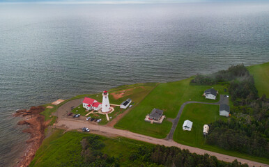 Prince Edward Island, the East Point Lighthouse aerial view