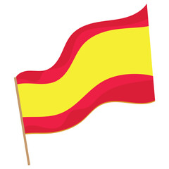 Isolated flag of Spain with a wave effect Vector