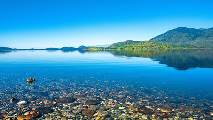 Kenny Lake Shoreline. Vancouver Island, British Columbia, Canada.