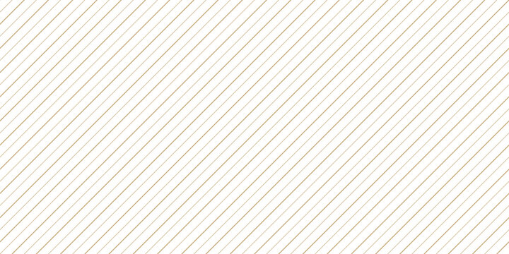 Golden vector stripes seamless pattern. Thin gold diagonal lines texture, 45 degrees inclination. Minimal abstract geometric background. Simple delicate gray and white striped ornament. Subtle design