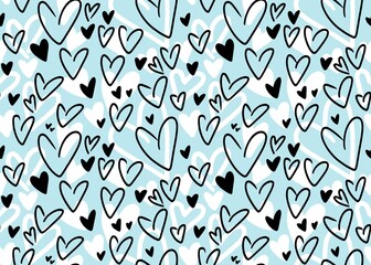 Seamless valentines pattern with hearts for postcard and gifts and cards