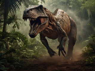 Fototapeta premium Tyrannosaurus Rex created with Generative AI