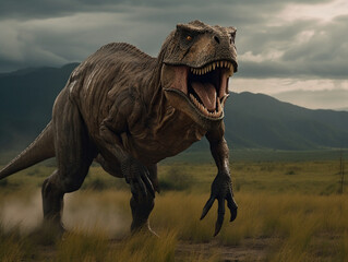 Fototapeta premium Tyrannosaurus Rex created with Generative AI