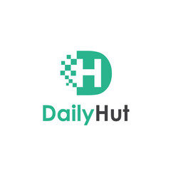 Obraz premium Daily hut logo letter dh templates