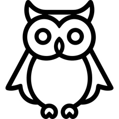 Owl outlined single icon svg vector outline