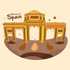 Isolated traditional landmark from Spain culture template Vector