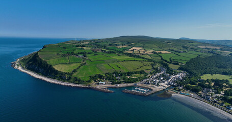 Fototapeta na wymiar Aerial video of Glenarm Village Co Antrim Northern Ireland