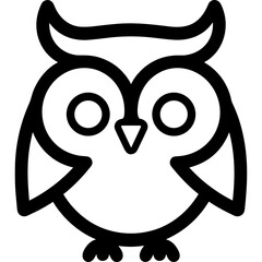 Owl outlined single icon svg vector outline