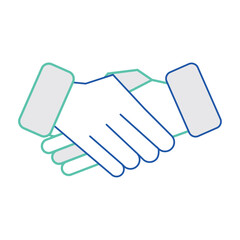 Pair of hands doing a handshake Isolated business icon Vector