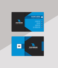 Modern bule and black business card design