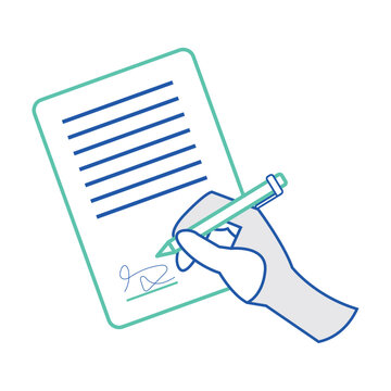 Treaty peaper being signed Isolated business icon Vector