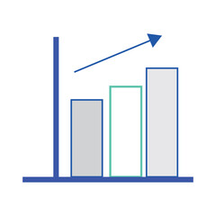 Isolated business growing graph icon Vector