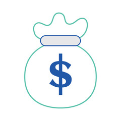 Isolated money bag with a money symbol icon Vector