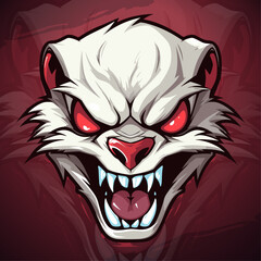 Undead Warriors Unleashed: Sport & Esport Team Logo with Menacing Zombie Weasel Mascot