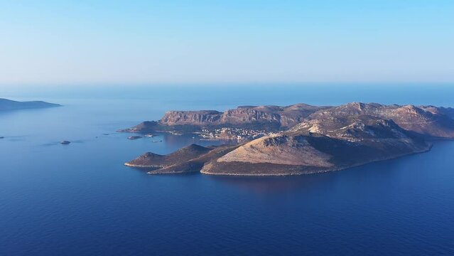 Meis, smallest and farthest island of Greece. While it is 125 km away from nearest Greek land, it is only 6 km away from Kas, Turkey. With an area of ​​11 km2, it is largest of small islands around it