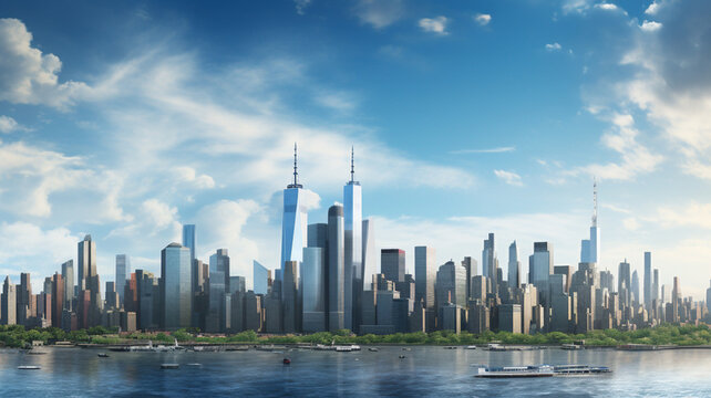 City skyline background banner or wallapaper