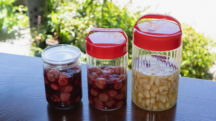 日本の梅干し・らっきょうの甘酢漬け｜日本の田舎で作る自家製漬物　イメージ