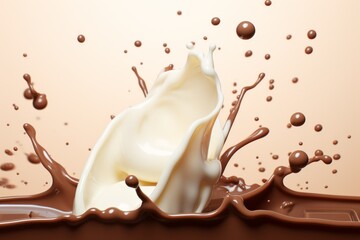 Appetizing liquid chocolate. Background with selective focus and copy space