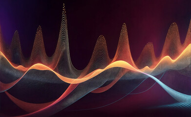 Sound waves with the glow light, Generative AI Illustration.