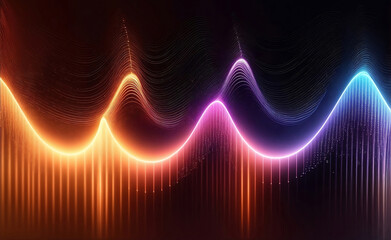 Sound waves with the glow light, Generative AI Illustration.