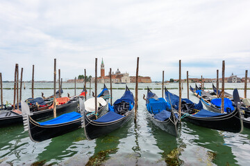 Obraz na płótnie Canvas Venice, Italy - June 30, 2023: Venice canal shot from gondola, Italy 