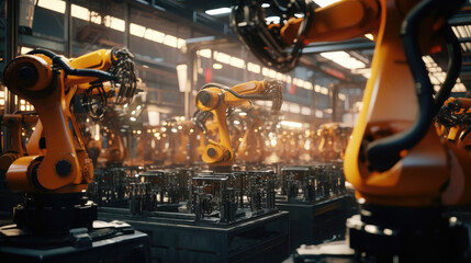 Robotic arm machine technology in the factory industry