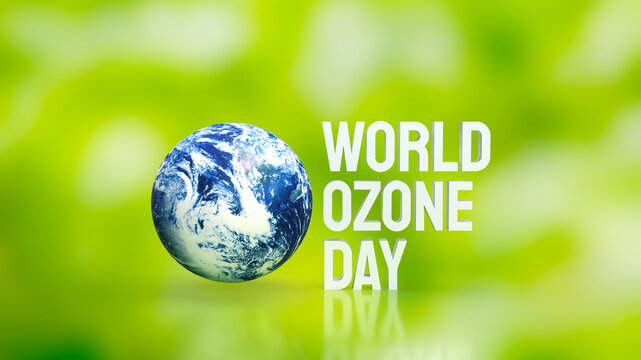 The planet and text for  World Ozone Day 3d rendering