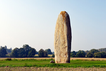 The granite Menhir de Champ Dolent at Dol-de-Bretagne. At 9.5 meters 31 feet the tallest prehistoric standing stone in Brittany