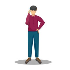 man talking on cellphone avatar character