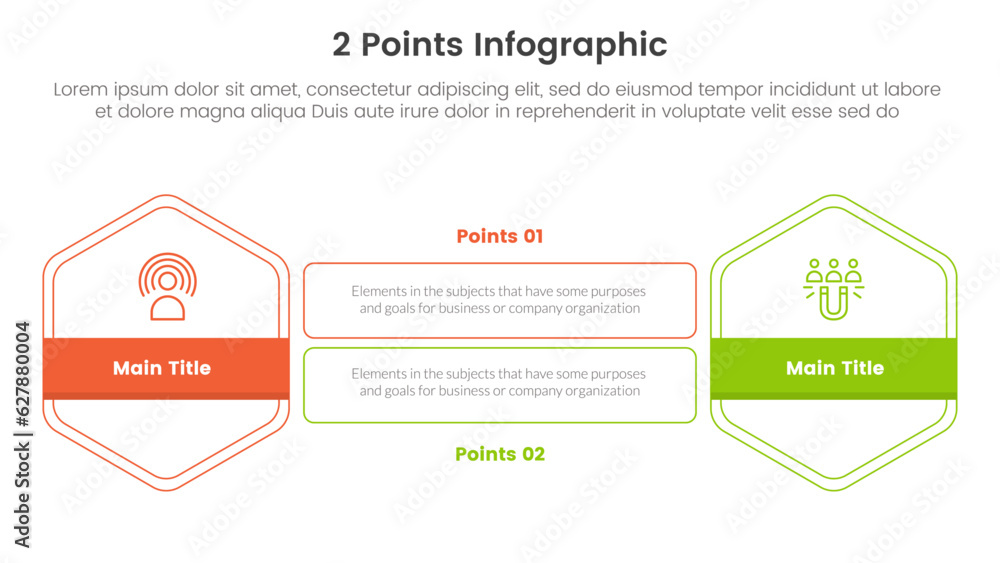 Poster versus or compare and comparison concept for infographic template banner with honeycomb shape and re