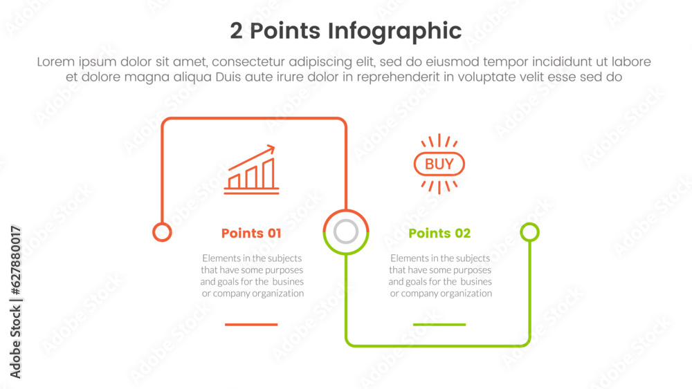 Poster versus or compare and comparison concept for infographic template banner with square outline linked 