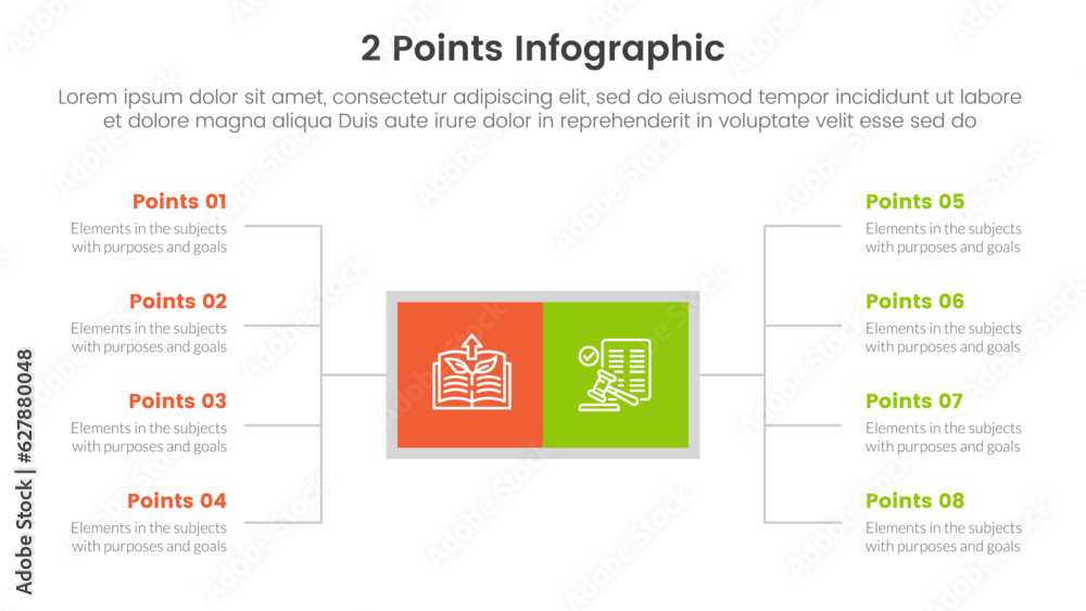 Poster versus or compare and comparison concept for infographic template banner with square box and spreadi