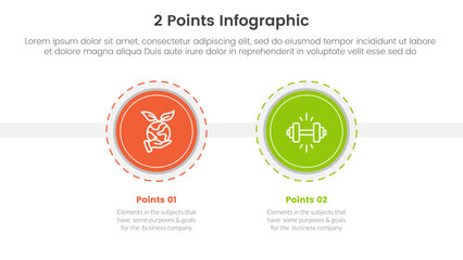 versus or compare and comparison concept for infographic template banner with big circle and outline style with two point list information