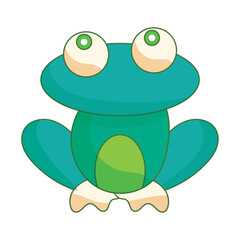 Isolated colored cute frog animal Vector