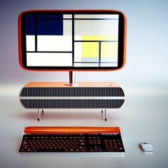 Vintage Retro Computer with 70s Design