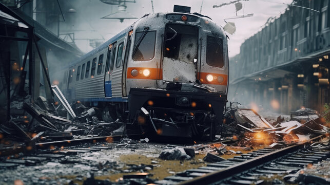 Train accident, Railway fire, Train crash, Transportation Disaster