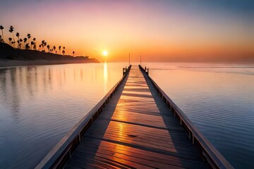 Obraz premium sunset on the pier