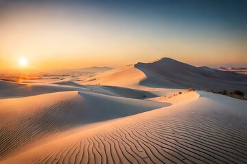 sunset over the desert