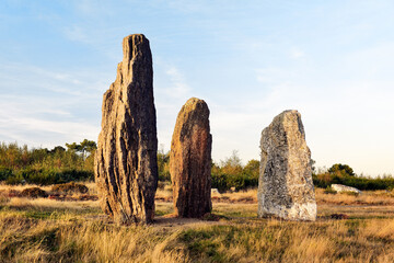 Landes de Cojoux, Saint-Just, Brittany. Part of the Moulin prehistoric menhir alignments on the east end of the Cojoux ridge