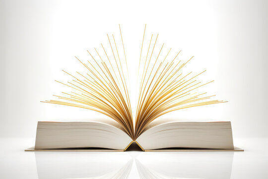 An open book with a bookmark sticking out of it. Digital image.